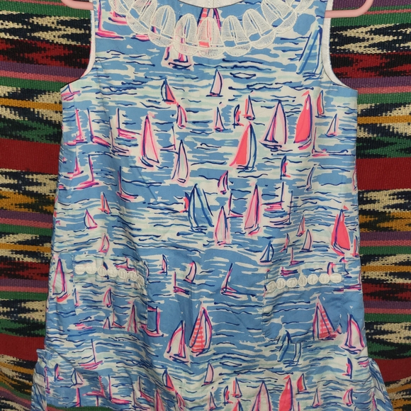 Lilly Pulitzer Gorgeous Sailboat Dress With Unique Details And Pockets - Picture 1 of 6